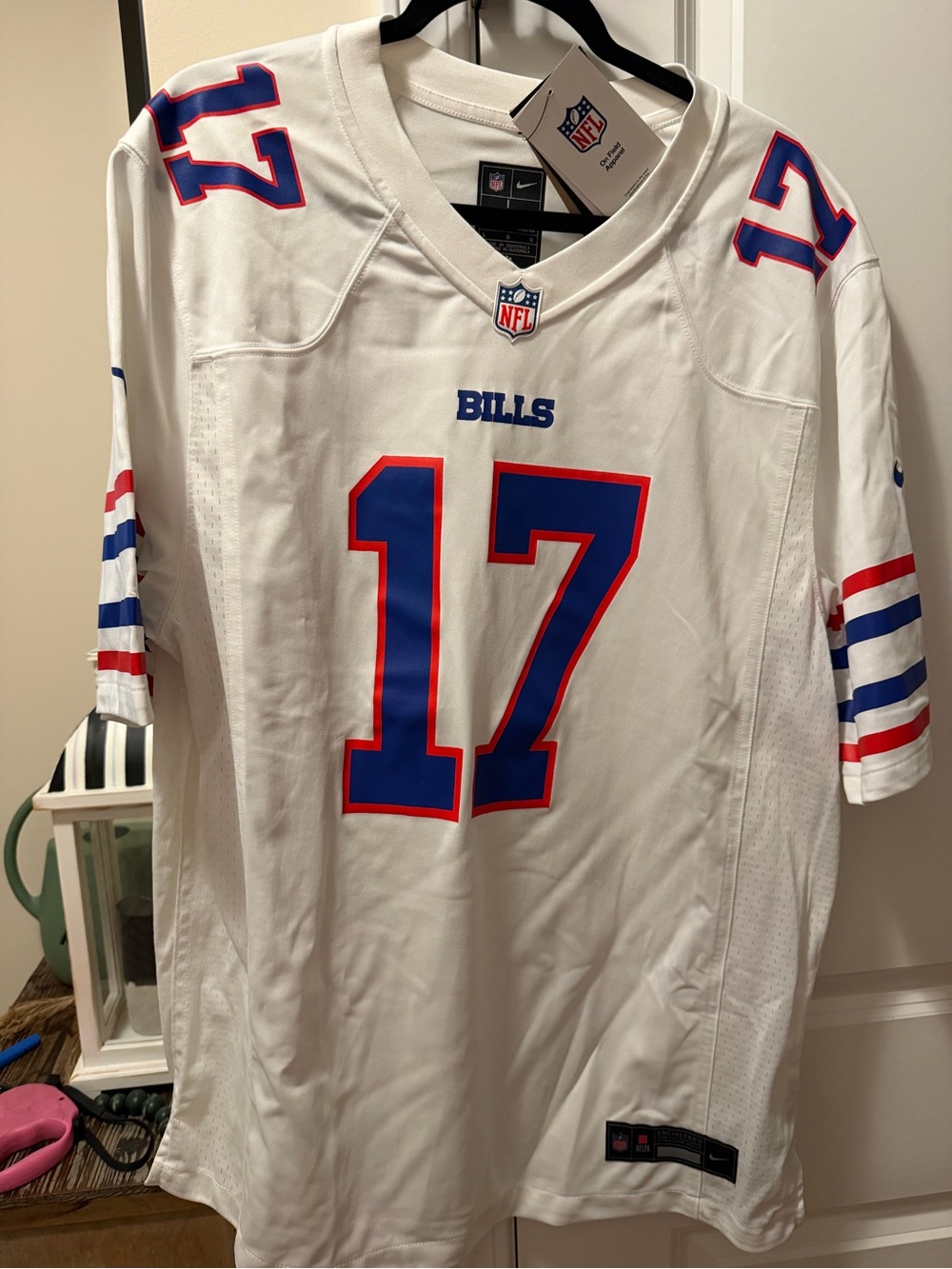 Nike Men’s Buffalo Bills White Blue & Red #17 Jersey